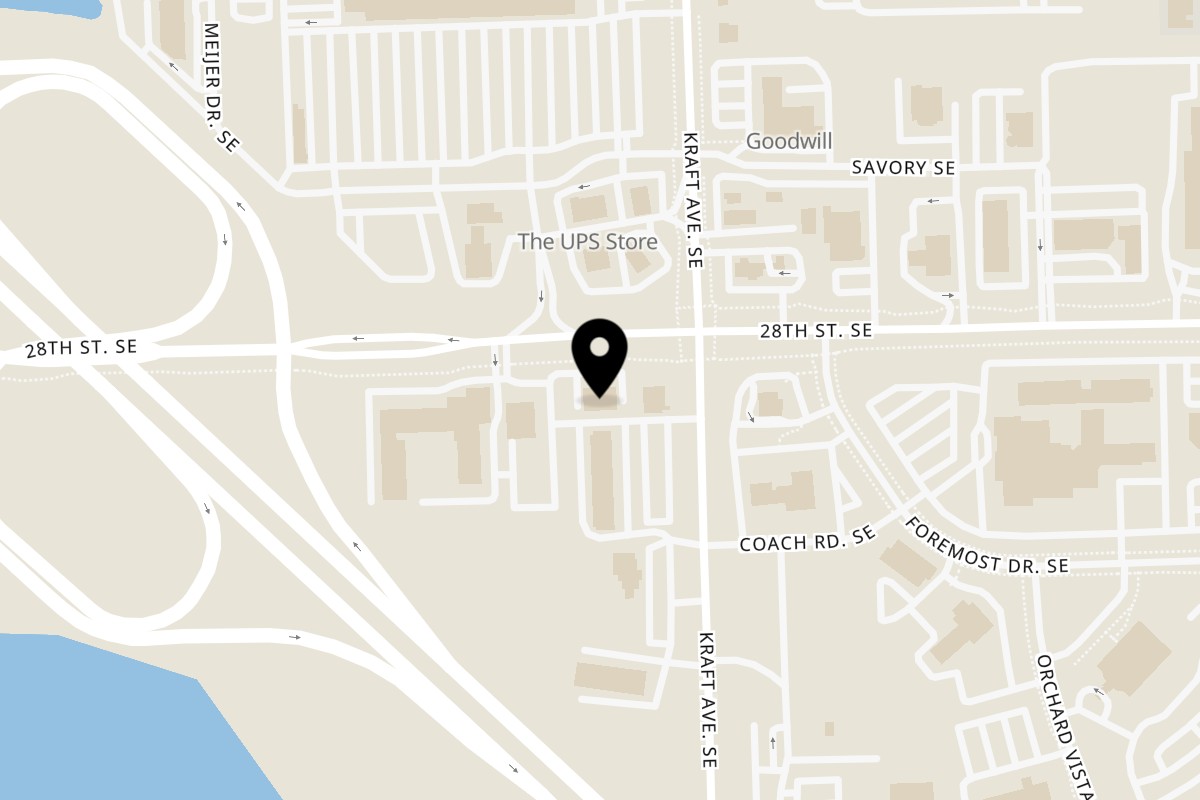 Map showing the location of Sapporo Ramen & Noodle Bar on 5570 28th St SE in Grand Rapids